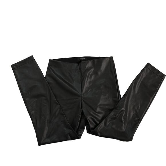 Banana Republic Black Vegan Leather Pants leggings Size medium NWT - Picture 2 of 4